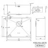 Zlew KSS U 61.1 1B SS - rysunek techniczny